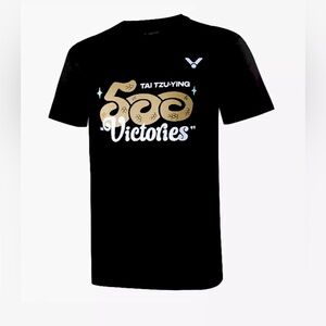 100% AUTHENTIC BNEW W TAGS VICTOR X TAI TZU YING TTY BADMINTON BLACK T SHIRT 3XL